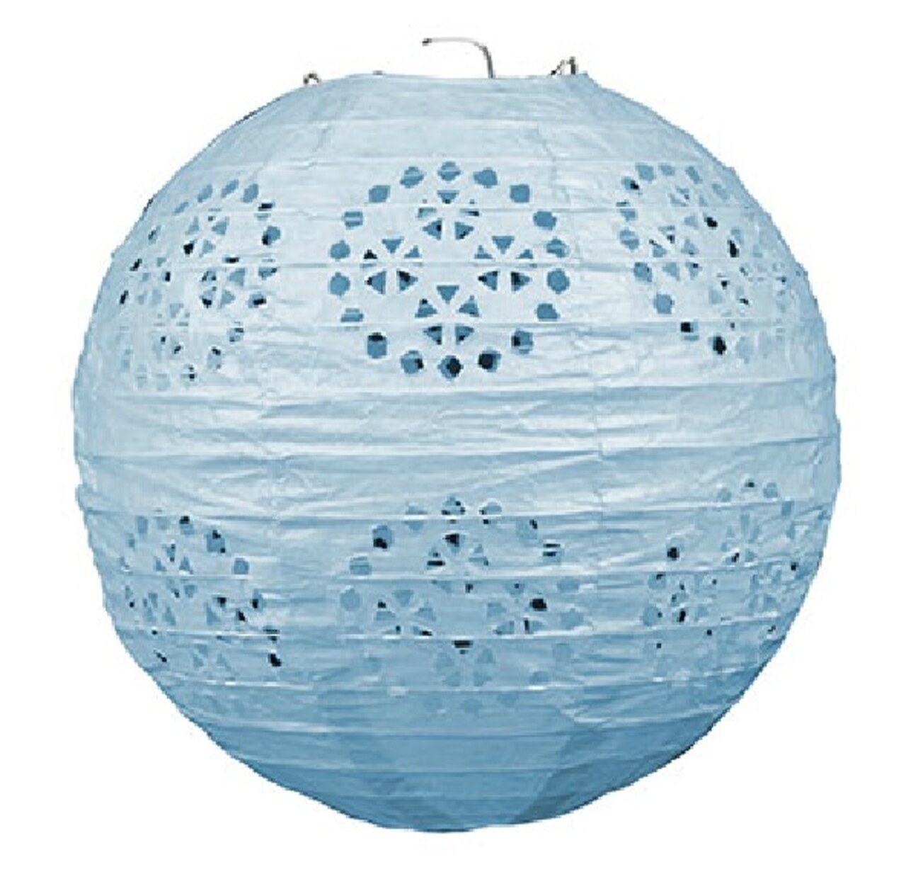 Beistle Club Pack of 18 Light Blue Lace Inspired Hanging Paper Lantern Party Decorations 8"